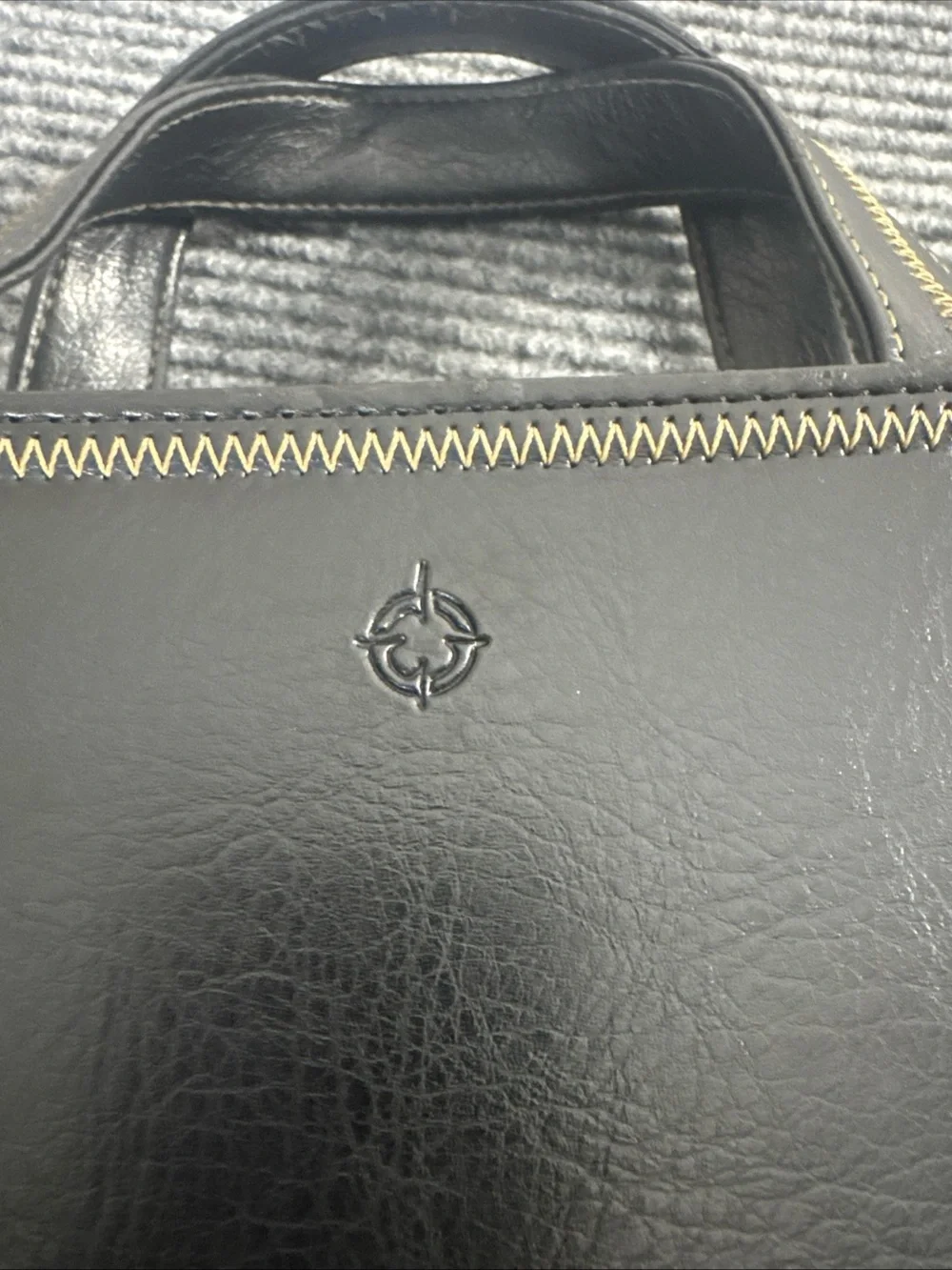 Franklin Covey Binder Briefcase Organizer With Double Handles Black Leather